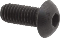 Unbrako - M5x0.80 Metric Coarse Hex Socket Drive, Button Screw - Alloy Steel, Black Oxide Finish, 12mm Length Under Head - Industrial Tool & Supply