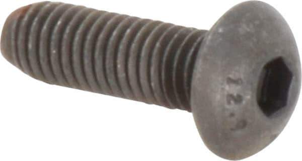 Unbrako - M5x0.80 Metric Coarse Hex Socket Drive, Button Screw - Alloy Steel, Black Oxide Finish, 16mm Length Under Head - Industrial Tool & Supply