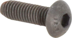 Unbrako - M5x0.80 Metric Coarse Hex Socket Drive, Button Screw - Alloy Steel, Black Oxide Finish, 16mm Length Under Head - Industrial Tool & Supply