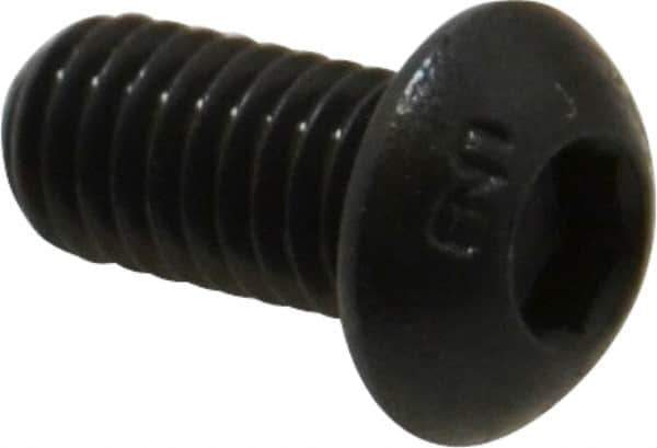 Unbrako - M6x1.00 Metric Coarse Hex Socket Drive, Button Screw - Alloy Steel, Black Oxide Finish, 12mm Length Under Head - Industrial Tool & Supply