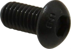 Unbrako - M6x1.00 Metric Coarse Hex Socket Drive, Button Screw - Alloy Steel, Black Oxide Finish, 12mm Length Under Head - Industrial Tool & Supply