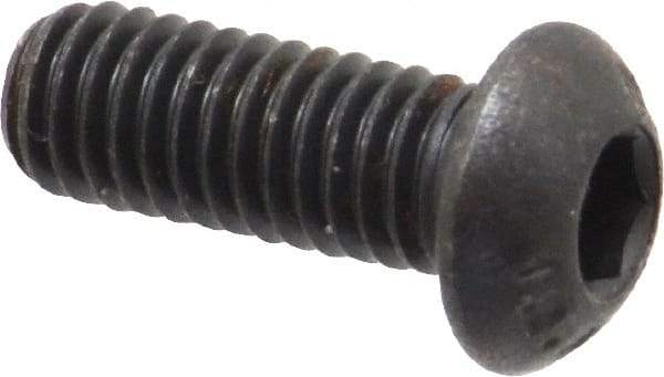 Unbrako - M6x1.00 Metric Coarse Hex Socket Drive, Button Screw - Alloy Steel, Black Oxide Finish, 16mm Length Under Head - Industrial Tool & Supply