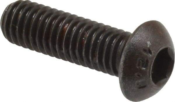 Unbrako - M6x1.00 Metric Coarse Hex Socket Drive, Button Screw - Alloy Steel, Black Oxide Finish, 20mm Length Under Head - Industrial Tool & Supply