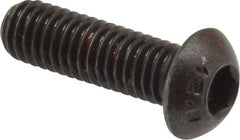 Unbrako - M6x1.00 Metric Coarse Hex Socket Drive, Button Screw - Alloy Steel, Black Oxide Finish, 20mm Length Under Head - Industrial Tool & Supply