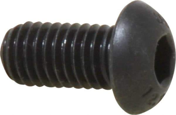 Unbrako - M8x1.25 Metric Coarse Hex Socket Drive, Button Screw - Alloy Steel, Black Oxide Finish, 16mm Length Under Head - Industrial Tool & Supply