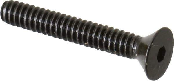 Unbrako - #4-40 UNC Hex Socket Drive, 82° Flat Screw - Alloy Steel, Black Oxide Finish, 3/4" OAL - Industrial Tool & Supply
