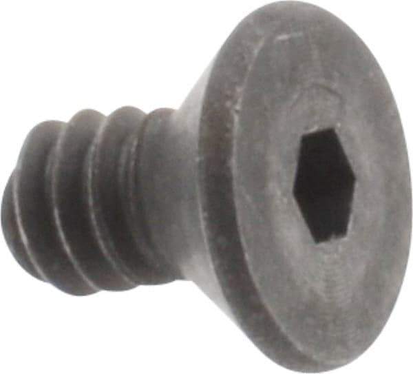 Unbrako - #6-32 UNC Hex Socket Drive, 82° Flat Screw - Alloy Steel, Black Oxide Finish, 1/4" OAL - Industrial Tool & Supply