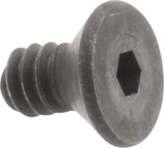 Unbrako - #6-32 UNC Hex Socket Drive, 82° Flat Screw - Alloy Steel, Black Oxide Finish, 1/4" OAL - Industrial Tool & Supply