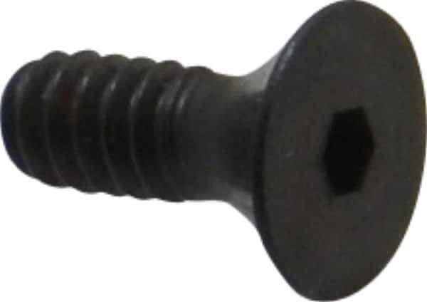 Unbrako - #6-32 UNC Hex Socket Drive, 82° Flat Screw - Alloy Steel, Black Oxide Finish, 3/8" OAL - Industrial Tool & Supply