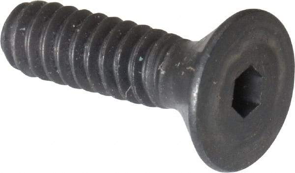 Unbrako - #6-32 UNC Hex Socket Drive, 82° Flat Screw - Alloy Steel, Black Oxide Finish, 1/2" OAL - Industrial Tool & Supply