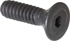 Unbrako - #6-32 UNC Hex Socket Drive, 82° Flat Screw - Alloy Steel, Black Oxide Finish, 1/2" OAL - Industrial Tool & Supply