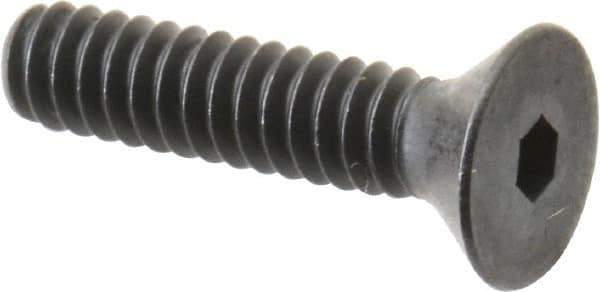 Unbrako - #6-32 UNC Hex Socket Drive, 82° Flat Screw - Alloy Steel, Black Oxide Finish, 5/8" OAL - Industrial Tool & Supply