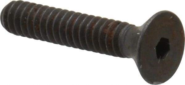 Unbrako - #6-32 UNC Hex Socket Drive, 82° Flat Screw - Alloy Steel, Black Oxide Finish, 3/4" OAL - Industrial Tool & Supply
