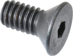 Unbrako - #8-32 UNC Hex Socket Drive, 82° Flat Screw - Alloy Steel, Black Oxide Finish, 3/8" OAL - Industrial Tool & Supply
