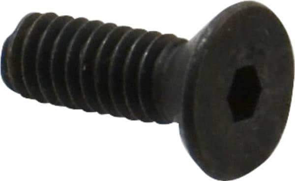 Unbrako - #8-32 UNC Hex Socket Drive, 82° Flat Screw - Alloy Steel, Black Oxide Finish, 1/2" OAL - Industrial Tool & Supply