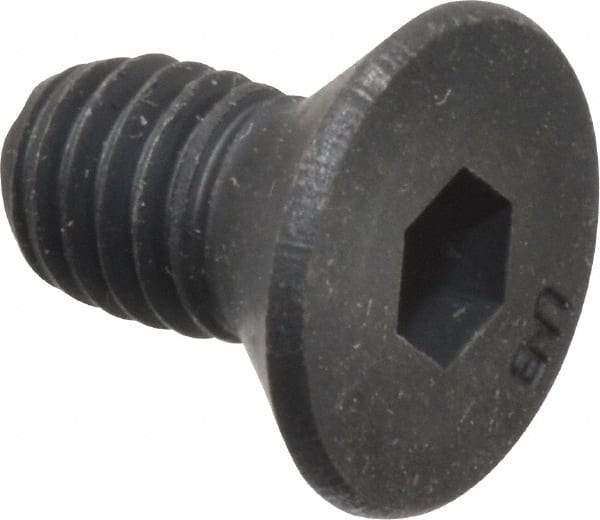 Unbrako - #10-32 UNF Hex Socket Drive, 82° Flat Screw - Alloy Steel, Black Oxide Finish, 3/8" OAL - Industrial Tool & Supply