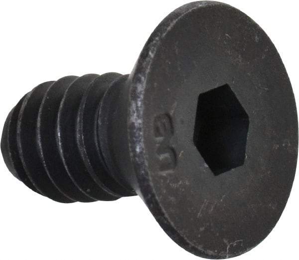 Unbrako - 1/4-20 UNC Hex Socket Drive, 82° Flat Screw - Alloy Steel, Black Oxide Finish, 1/2" OAL - Industrial Tool & Supply