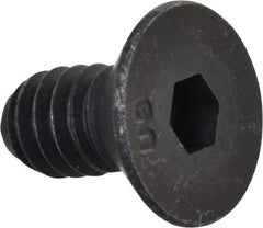 Unbrako - 1/4-20 UNC Hex Socket Drive, 82° Flat Screw - Alloy Steel, Black Oxide Finish, 1/2" OAL - Industrial Tool & Supply