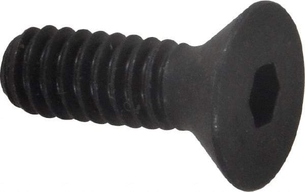 Unbrako - 1/4-20 UNC Hex Socket Drive, 82° Flat Screw - Alloy Steel, Black Oxide Finish, 3/4" OAL - Industrial Tool & Supply