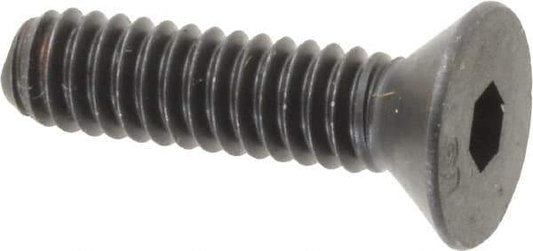 Unbrako - 1/4-20 UNC Hex Socket Drive, 82° Flat Screw - Alloy Steel, Black Oxide Finish, 1" OAL - Industrial Tool & Supply