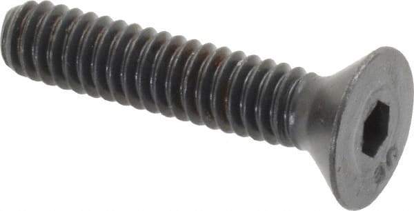 Unbrako - 1/4-20 UNC Hex Socket Drive, 82° Flat Screw - Alloy Steel, Black Oxide Finish, 1-1/4" OAL - Industrial Tool & Supply