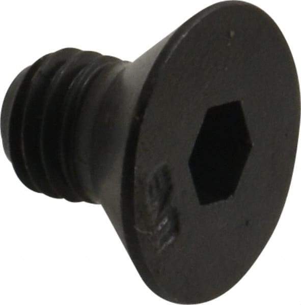 Unbrako - 1/4-28 UNF Hex Socket Drive, 82° Flat Screw - Alloy Steel, Black Oxide Finish, 3/8" OAL - Industrial Tool & Supply