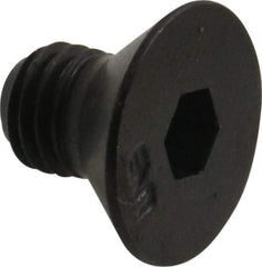 Unbrako - 1/4-28 UNF Hex Socket Drive, 82° Flat Screw - Alloy Steel, Black Oxide Finish, 3/8" OAL - Industrial Tool & Supply