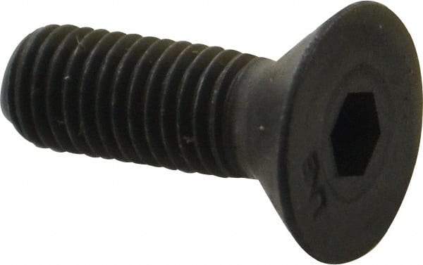 Unbrako - 1/4-28 UNF Hex Socket Drive, 82° Flat Screw - Alloy Steel, Black Oxide Finish, 3/4" OAL - Industrial Tool & Supply
