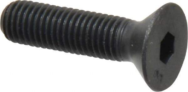 Unbrako - 1/4-28 UNF Hex Socket Drive, 82° Flat Screw - Alloy Steel, Black Oxide Finish, 1" OAL - Industrial Tool & Supply