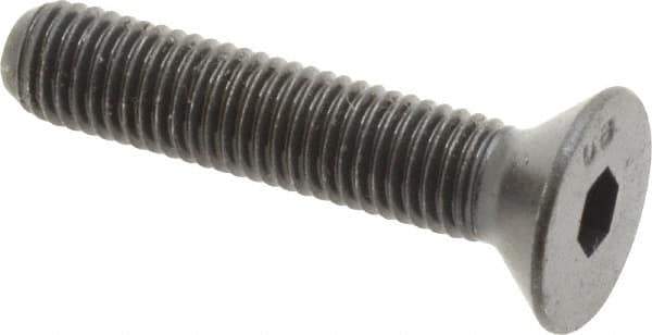 Unbrako - 1/4-28 UNF Hex Socket Drive, 82° Flat Screw - Alloy Steel, Black Oxide Finish, 1-1/4" OAL - Industrial Tool & Supply