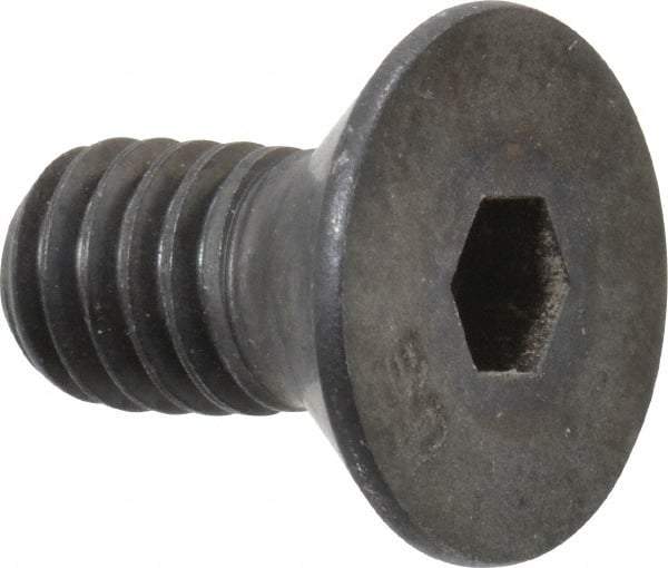 Unbrako - 5/16-18 UNC Hex Socket Drive, 82° Flat Screw - Alloy Steel, Black Oxide Finish, 5/8" OAL - Industrial Tool & Supply