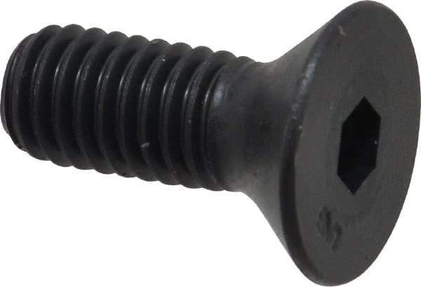 Unbrako - 3/8-16 UNC Hex Socket Drive, 82° Flat Screw - Alloy Steel, Black Oxide Finish, 1" OAL - Industrial Tool & Supply