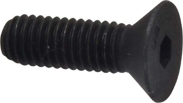 Unbrako - 3/8-16 UNC Hex Socket Drive, 82° Flat Screw - Alloy Steel, Black Oxide Finish, 1-1/4" OAL - Industrial Tool & Supply