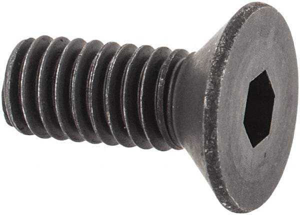 Unbrako - M4x0.70 Metric Coarse Hex Socket Drive, 90 to 92° Flat Screw - Grade 12.9 Alloy Steel, Black Oxide Finish, 10mm OAL - Industrial Tool & Supply