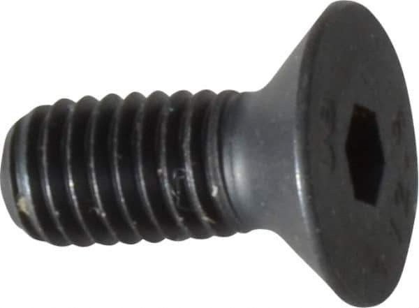 Unbrako - M5x0.80 Metric Coarse Hex Socket Drive, 90 to 92° Flat Screw - Grade 12.9 Alloy Steel, Black Oxide Finish, 12mm OAL - Industrial Tool & Supply