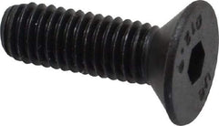 Unbrako - M5x0.80 Metric Coarse Hex Socket Drive, 90 to 92° Flat Screw - Grade 12.9 Alloy Steel, Black Oxide Finish, 16mm OAL - Industrial Tool & Supply