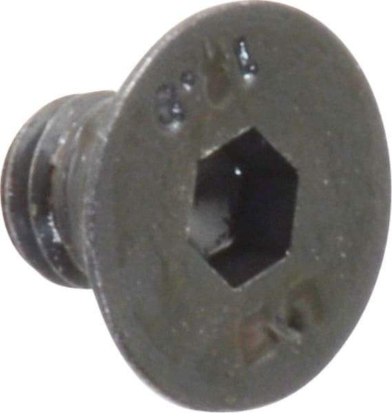 Unbrako - M6x1.00 Metric Coarse Hex Socket Drive, 90 to 92° Flat Screw - Grade 12.9 Alloy Steel, Black Oxide Finish, 8mm OAL - Industrial Tool & Supply