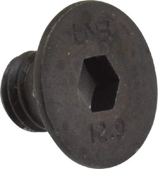 Unbrako - M8x1.25 Metric Coarse Hex Socket Drive, 90 to 92° Flat Screw - Grade 12.9 Alloy Steel, Black Oxide Finish, 10mm OAL - Industrial Tool & Supply