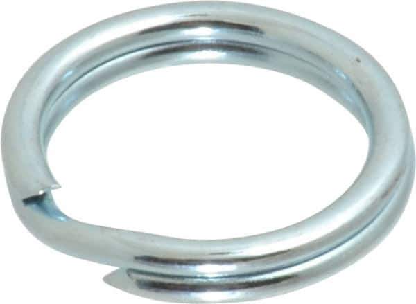 Made in USA - 0.526" ID, 0.67" OD, 0.105" Thick, Split Ring - Grade 2 Spring Steel, Zinc-Plated Finish - Industrial Tool & Supply