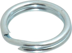 Made in USA - 0.526" ID, 0.67" OD, 0.105" Thick, Split Ring - Grade 2 Spring Steel, Zinc-Plated Finish - Industrial Tool & Supply