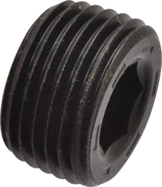 Unbrako - 3/4-18, 13/32" OAL, Alloy Steel Socket Pressure Plug - 7/8" Taper per Foot, 5/16" Hex Key - Industrial Tool & Supply