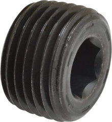 Unbrako - 1/2-14, 17/32" OAL, Alloy Steel Socket Pressure Plug - 7/8" Taper per Foot, 3/8" Hex Key - Industrial Tool & Supply