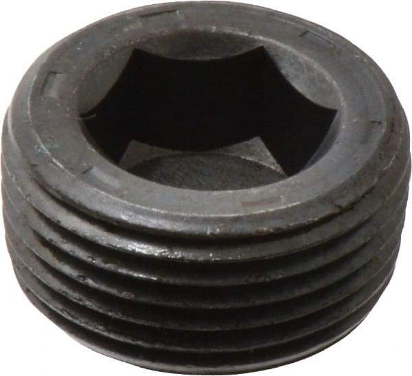 Unbrako - 3/4-14, 17/32" OAL, Alloy Steel Socket Pressure Plug - 7/8" Taper per Foot, 9/16" Hex Key - Industrial Tool & Supply