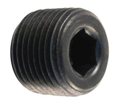 Unbrako - 3/8-18, 1/2" OAL, Brass Socket Pressure Plug - 3/4" Taper per Foot, 5/16" Hex Key - Industrial Tool & Supply