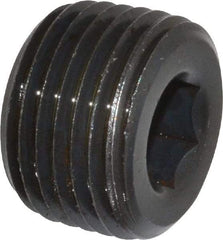 Unbrako - 1/2-14, 9/16" OAL, Alloy Steel Socket Pressure Plug - 3/4" Taper per Foot, 3/8" Hex Key - Industrial Tool & Supply