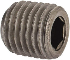Unbrako - 1/16-27, 5/16" OAL, Stainless Steel Socket Pressure Plug - 3/4" Taper per Foot, 5/32" Hex Key - Industrial Tool & Supply