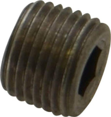 Unbrako - 1/8-27, 5/16" OAL, Stainless Steel Socket Pressure Plug - 3/4" Taper per Foot, 3/16" Hex Key - Industrial Tool & Supply