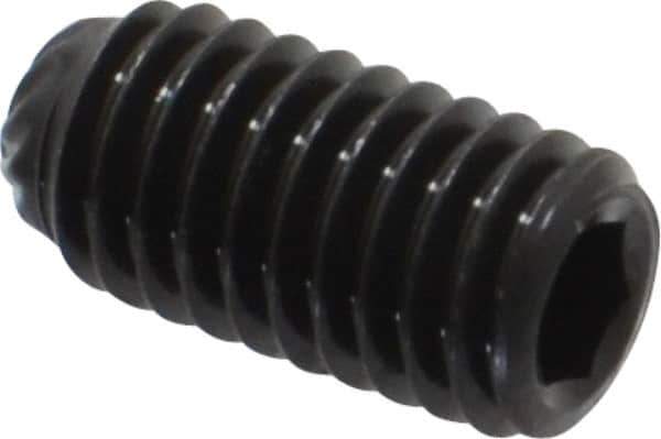 Unbrako - M5, 10mm OAL, Knurled Cup Point Set Screw - Grade 45H Alloy Steel, 2.5mm Key - Industrial Tool & Supply