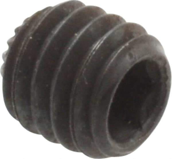 Unbrako - M6, 6mm OAL, Knurled Cup Point Set Screw - Grade 45H Alloy Steel, 3mm Key - Industrial Tool & Supply