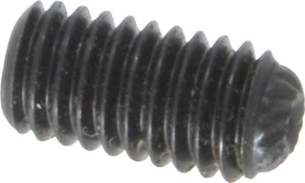 Unbrako - M6, 12mm OAL, Knurled Cup Point Set Screw - Grade 45H Alloy Steel, 3mm Key - Industrial Tool & Supply